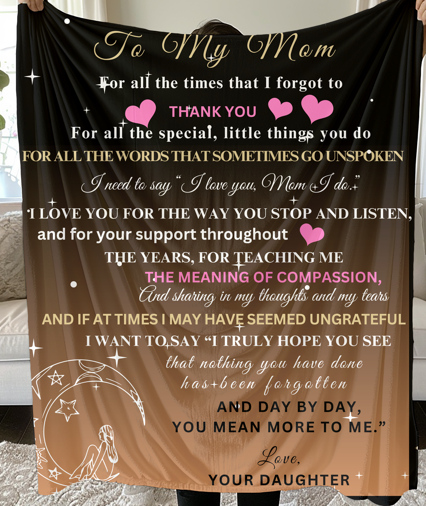 To My Mom  - I Love You - Cozy Plush Blanket 50x60