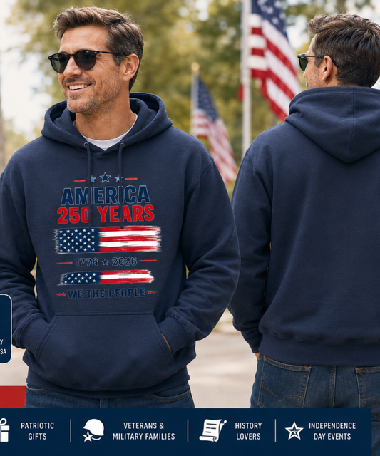 America 250 Years Patriotic Hoodie | We The People | 1776–2026