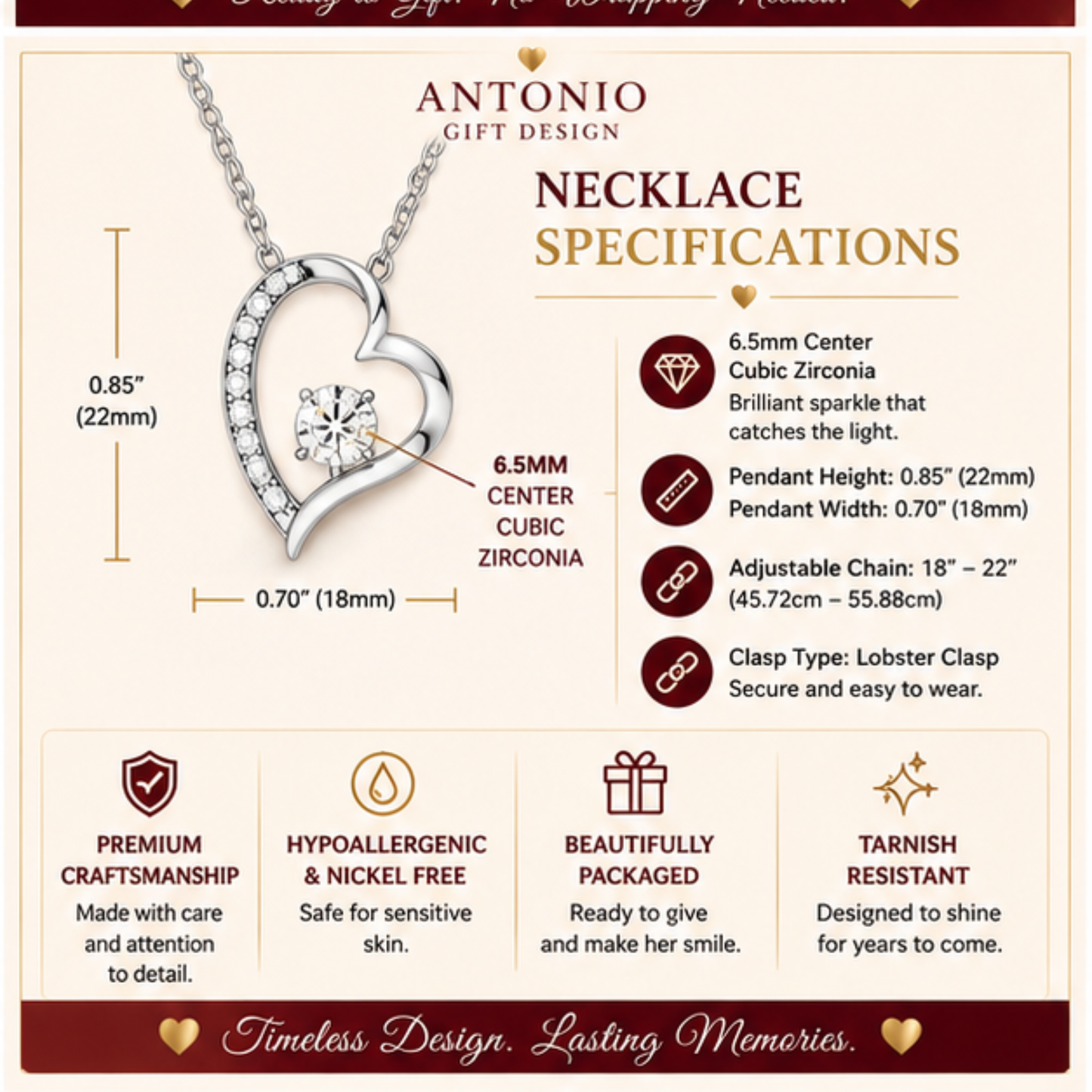 To My Granddaughter | Always In My Heart |  Forever Love Necklace.