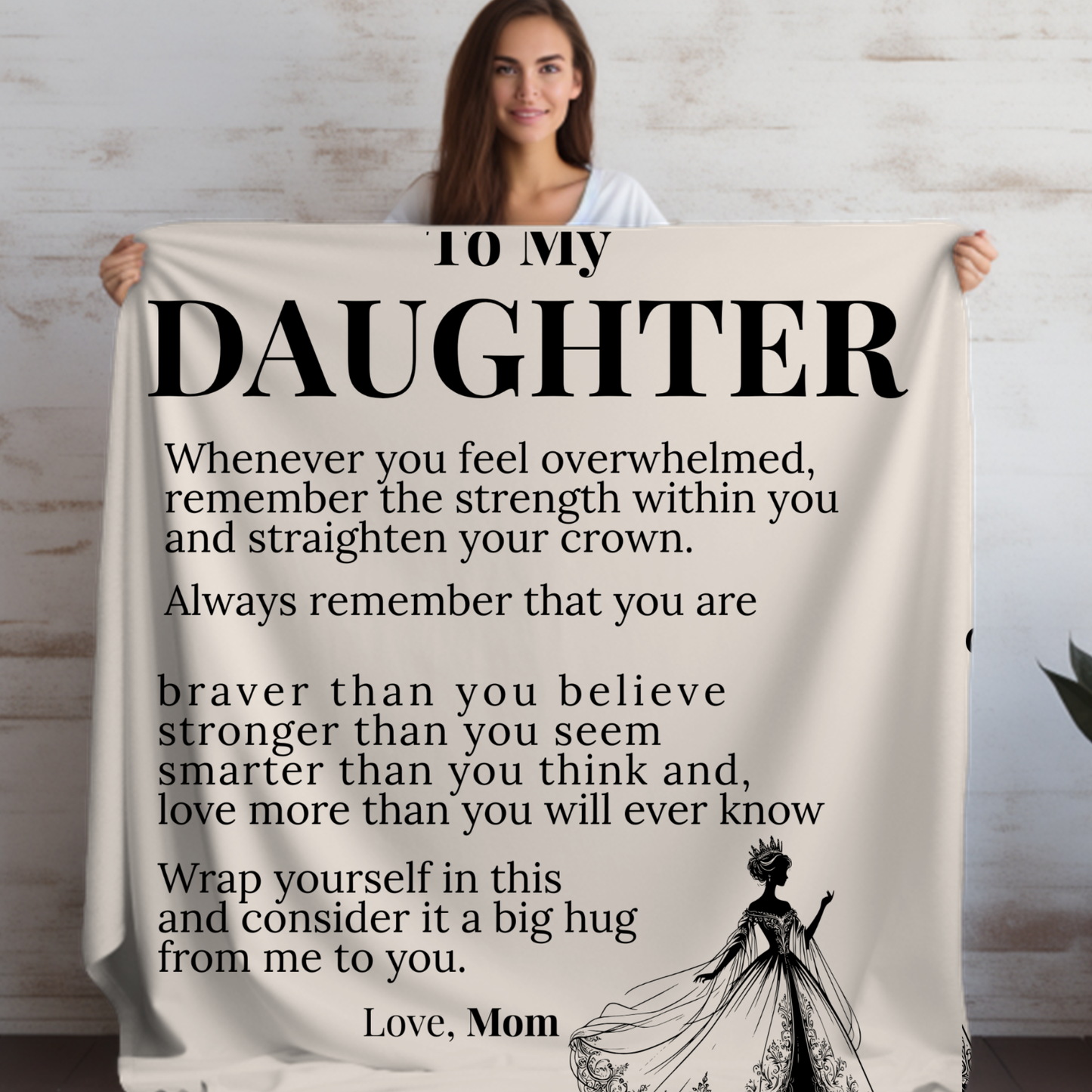 To My Daughter – Love From Mom Inspirational Blanket | Meaningful Gift for Daughter