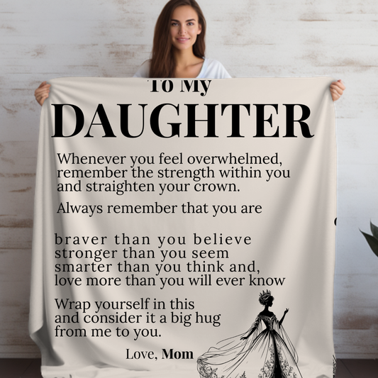 To My Daughter – Love From Mom Inspirational Blanket | Meaningful Gift for Daughter