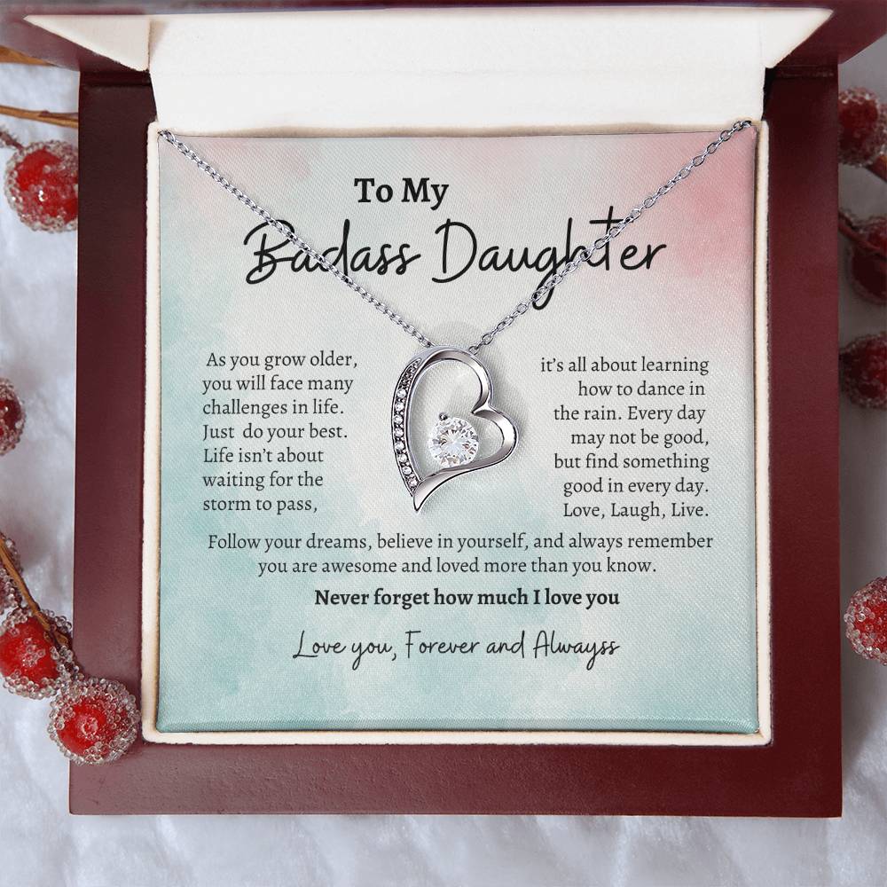 To My Badass Daughter | Forever Love Necklace -3p