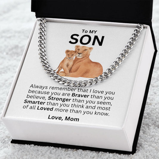 To My Son |  Always Remember That I love You | Cuban Link Chain