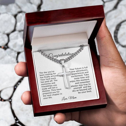 Congratulations |  It's your Graduation Day  | Personalized Cuban chain Artisan Necklace
