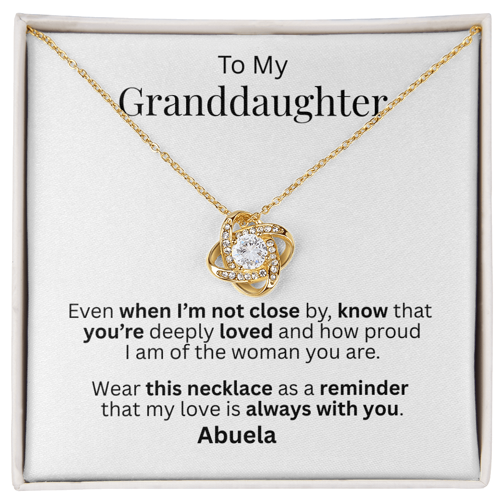To  My Granddaughter Necklace – From Abuela | Love Knot Necklace Gift