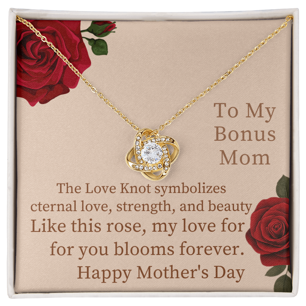 To My Bonus Mom- Love Knot Necklace