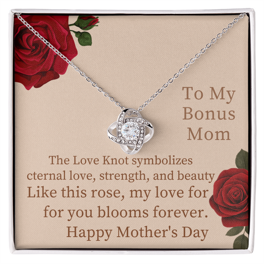 To My Bonus Mom- Love Knot Necklace