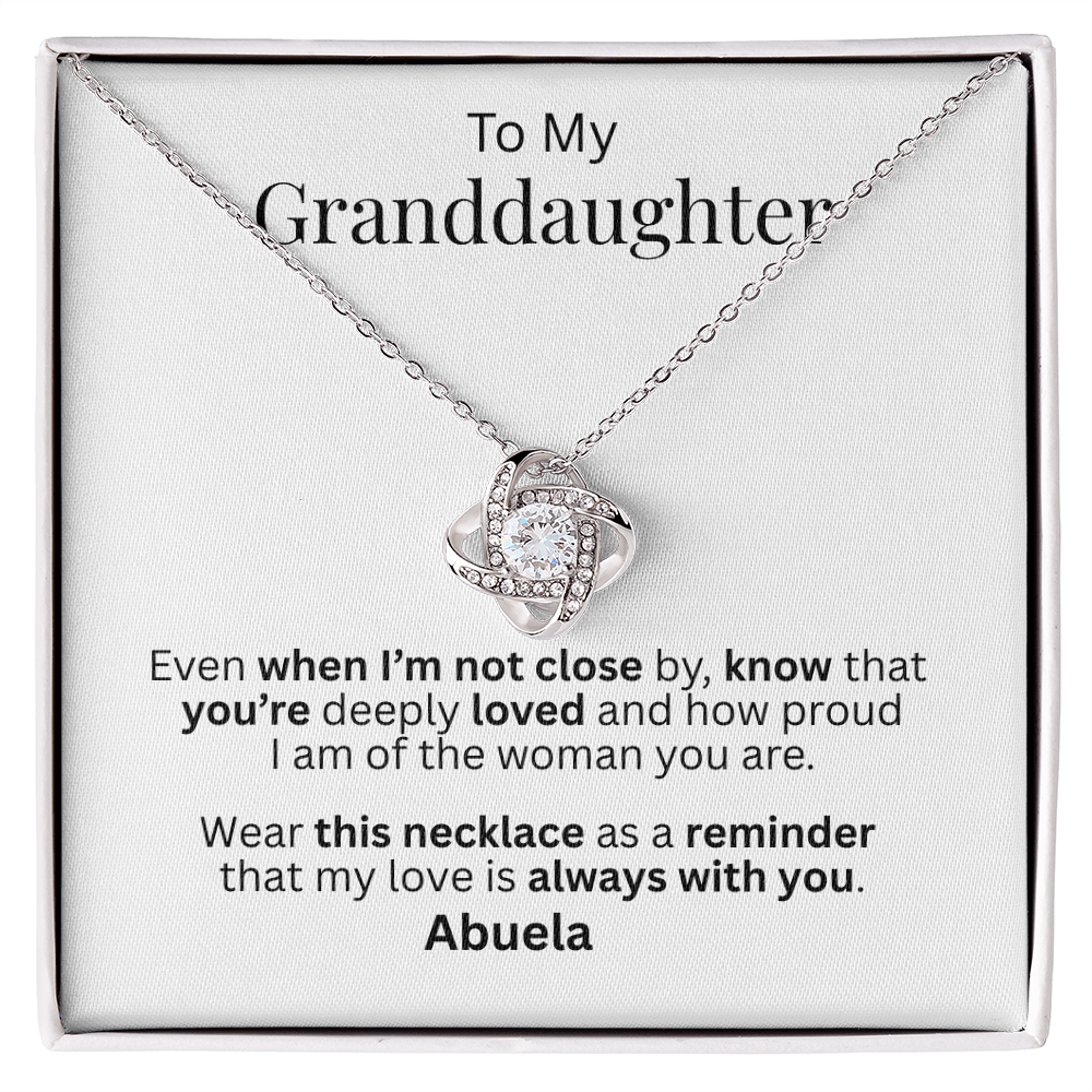 To  My Granddaughter Necklace – From Abuela | Love Knot Necklace Gift