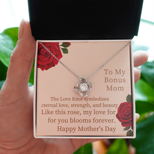 To My Bonus Mom- Love Knot Necklace