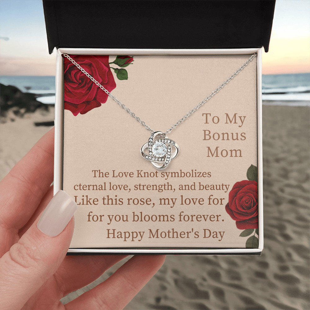 To My Bonus Mom- Love Knot Necklace