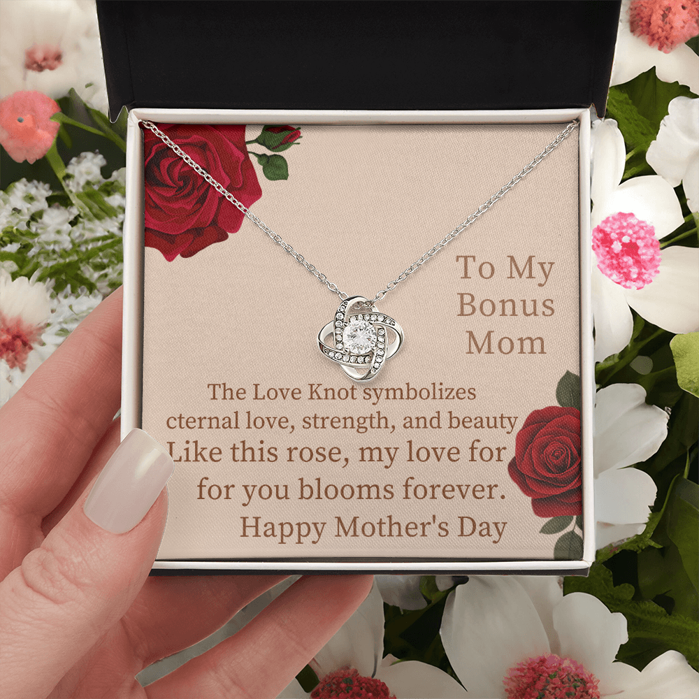 To My Bonus Mom- Love Knot Necklace