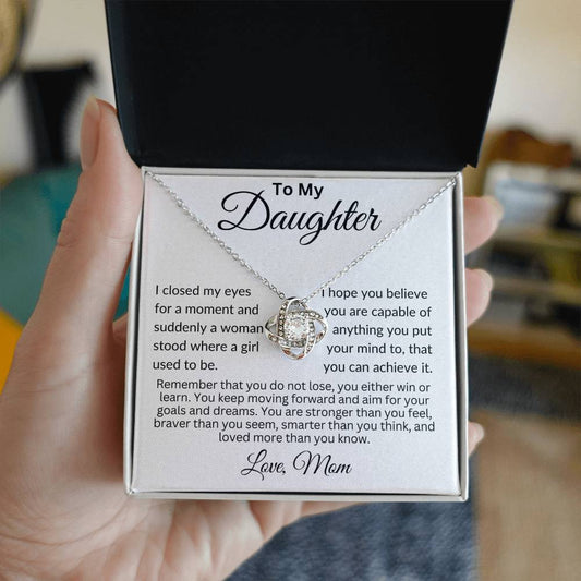 To My Daughter | Aim for your Goals and Dreams | Love Knot Necklace