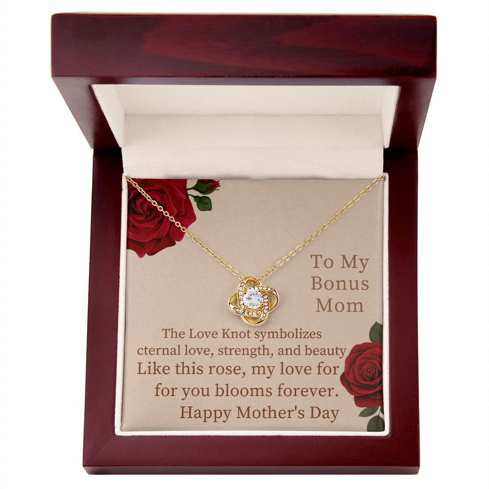 To My Bonus Mom- Love Knot Necklace