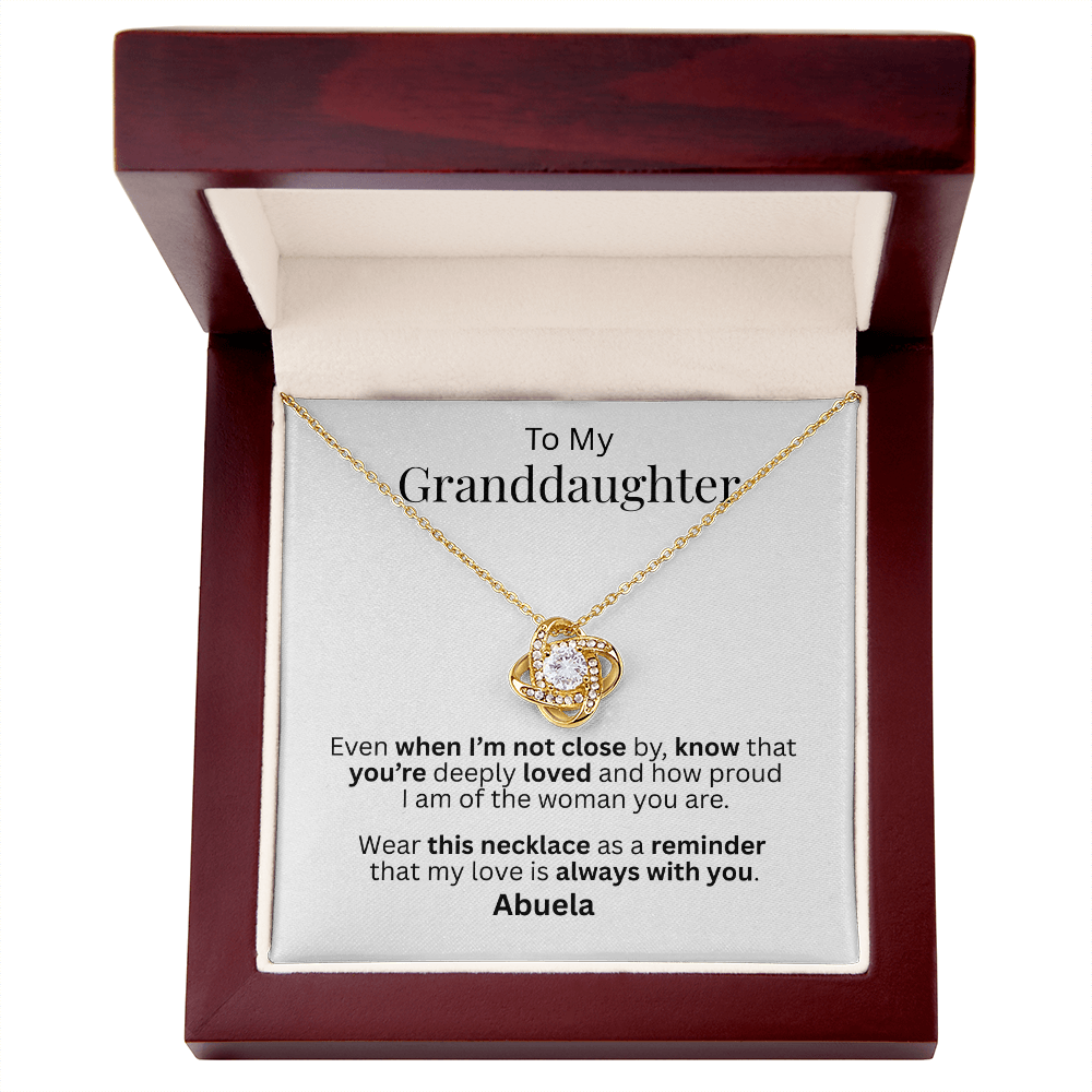 To  My Granddaughter Necklace – From Abuela | Love Knot Necklace Gift
