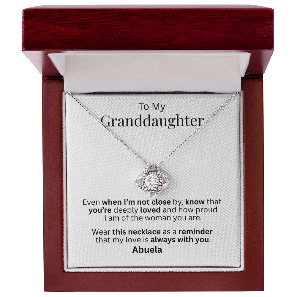 To  My Granddaughter Necklace – From Abuela | Love Knot Necklace Gift