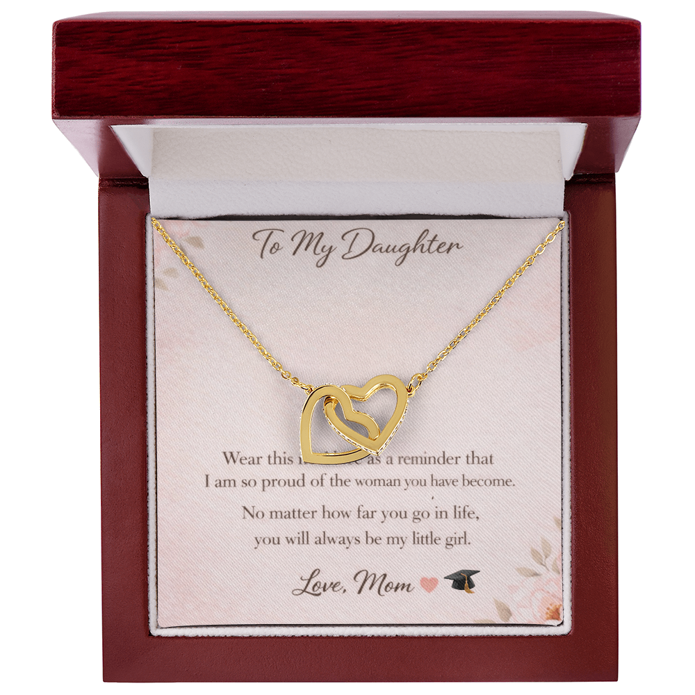 To My Daughter Necklace – Graduation Gift from Mom | Interlocking Hearts