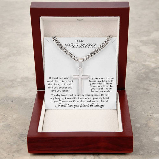 To My Husband | In You I Found My Love | Artisan Cross Necklace