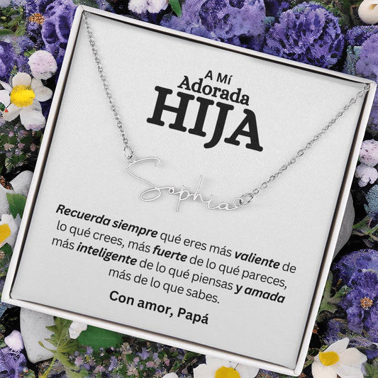 Para Mi Adorada Hija | Eres más fuerte de lo qué crees | Collar con Nombre de estilo exclusivoPersonalizado