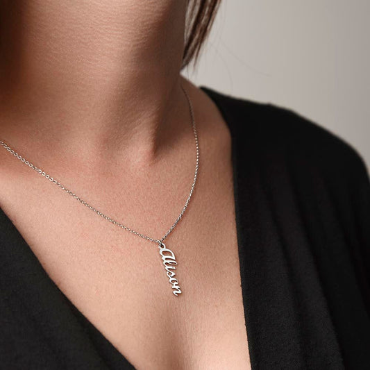 Personalized -Vertical Name Necklace