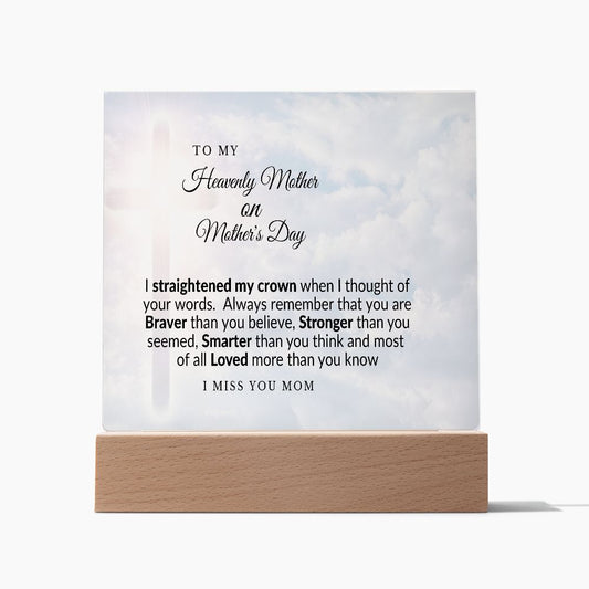 Always Remember| Heavenly Mother's Day- Square Acrylic Plaque