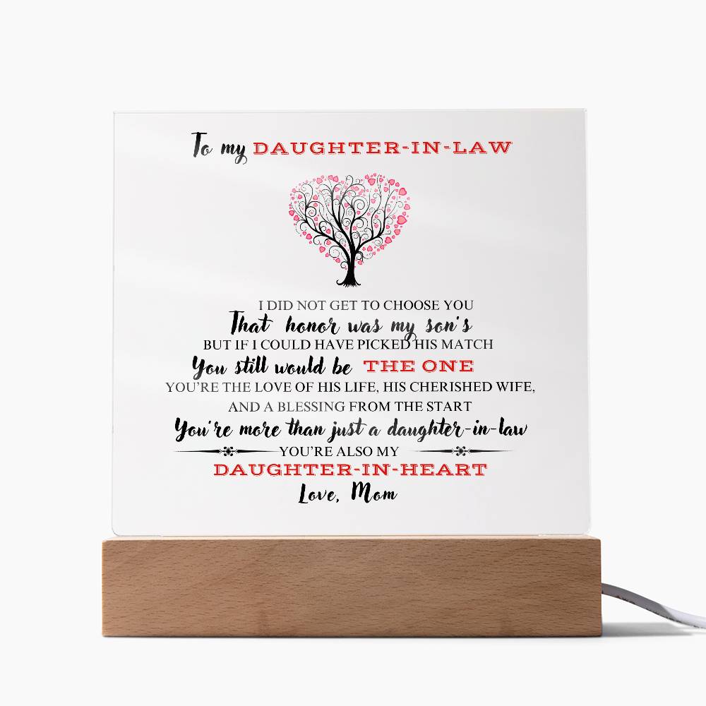 Daughter-in-law  |  A blessing from the start  |  Square Acrylic Plaque