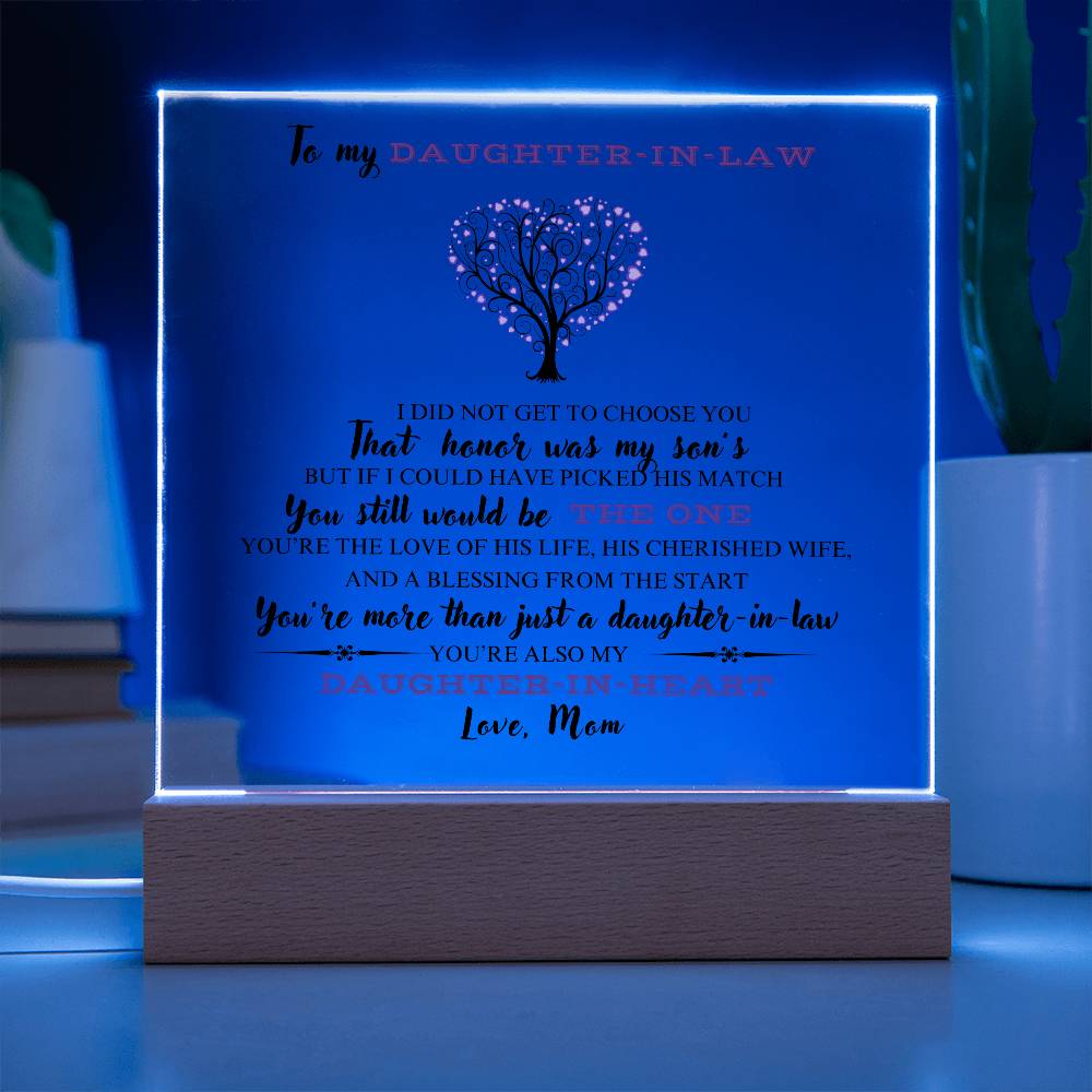 Daughter-in-law  |  A blessing from the start  |  Square Acrylic Plaque