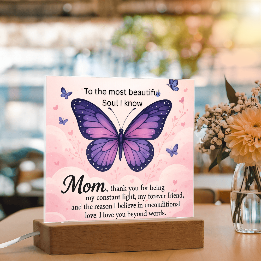 Mom - The most beautiful soul I know - Acrylic square plaque