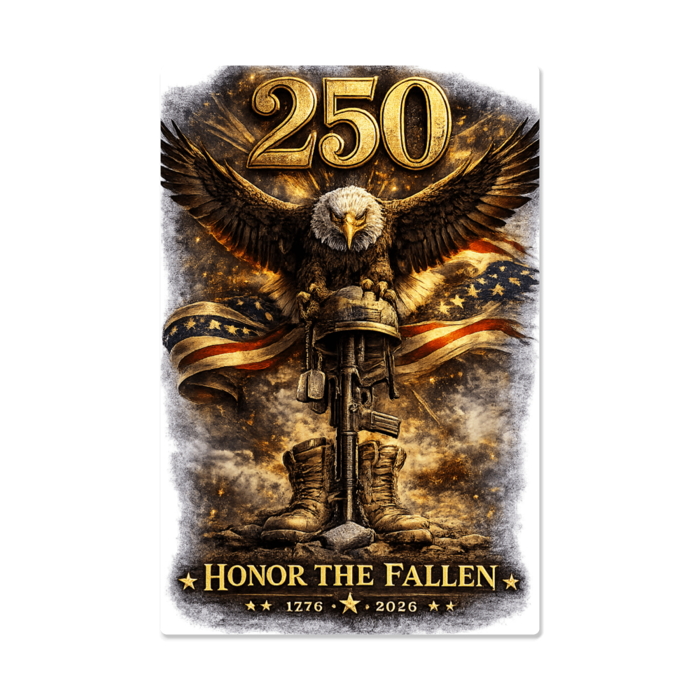 Honor the Fallen | America 250 Legacy Collection | Patriotic Eagle Metal Art Print