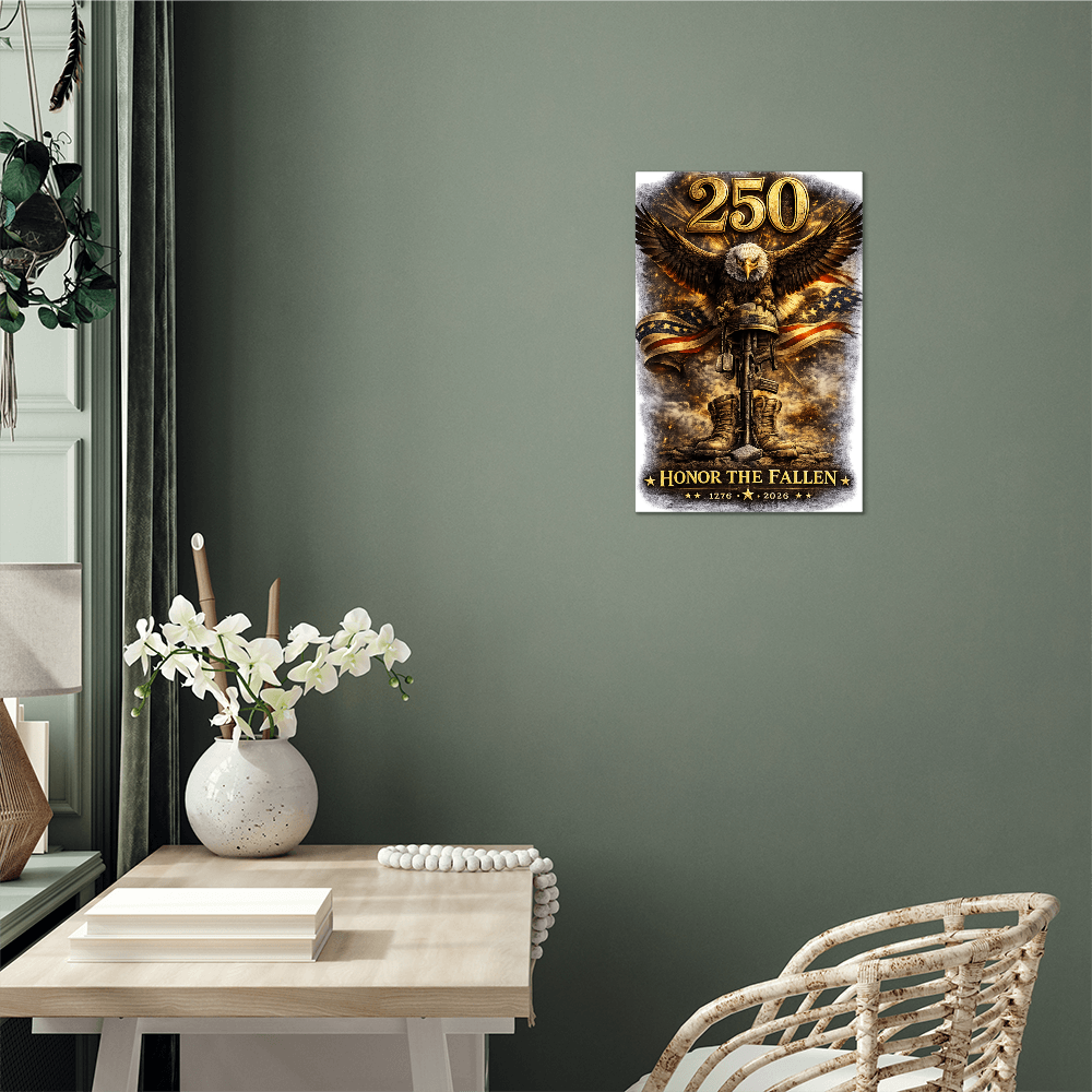 Honor the Fallen | America 250 Legacy Collection | Patriotic Eagle Metal Art Print