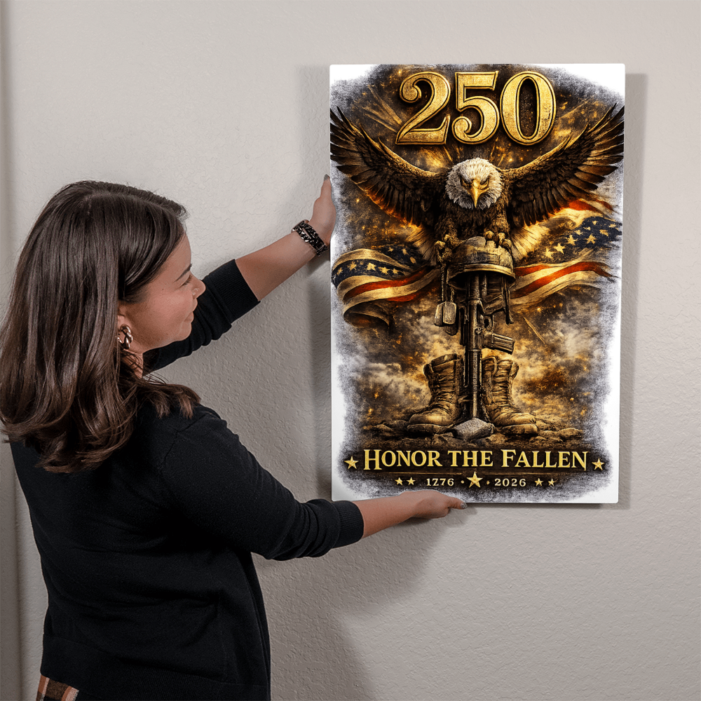 Honor the Fallen | America 250 Legacy Collection | Patriotic Eagle Metal Art Print