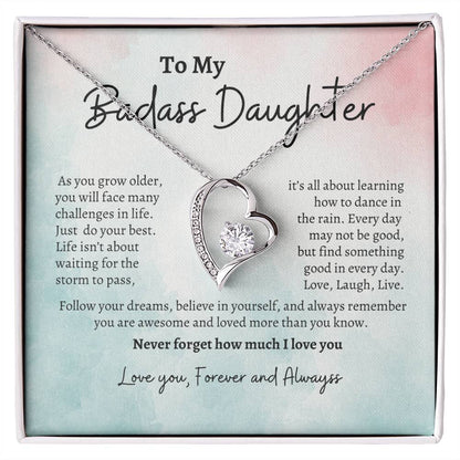 To My Badass Daughter | Forever Love Necklace -3p