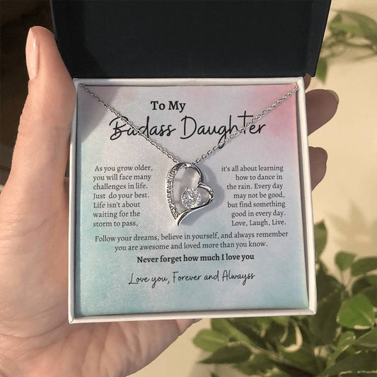 To My Badass Daughter | Forever Love Necklace -3p