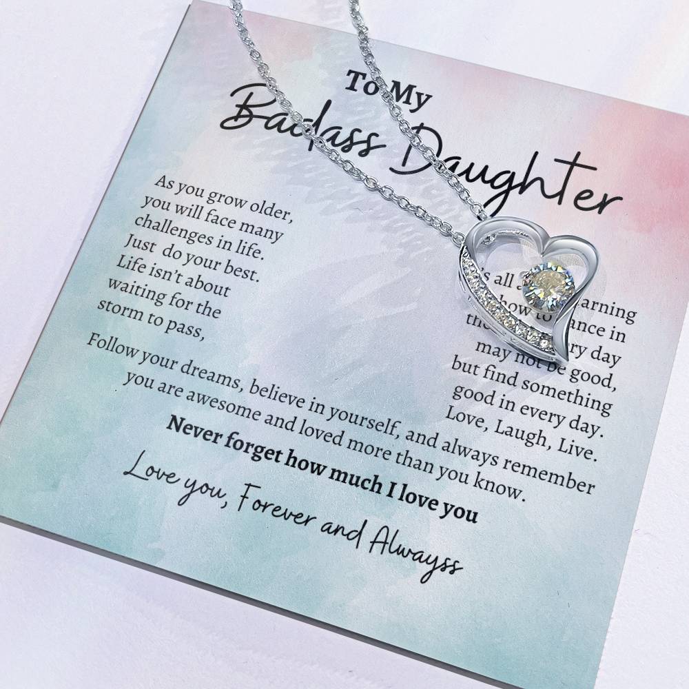 To My Badass Daughter | Forever Love Necklace -3p