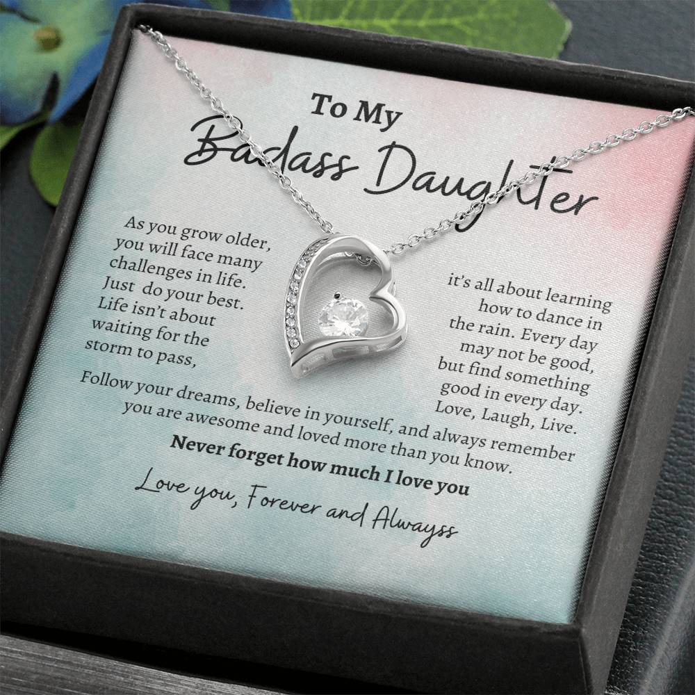 To My Badass Daughter | Forever Love Necklace -3p