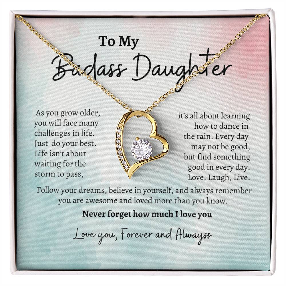 To My Badass Daughter | Forever Love Necklace -3p