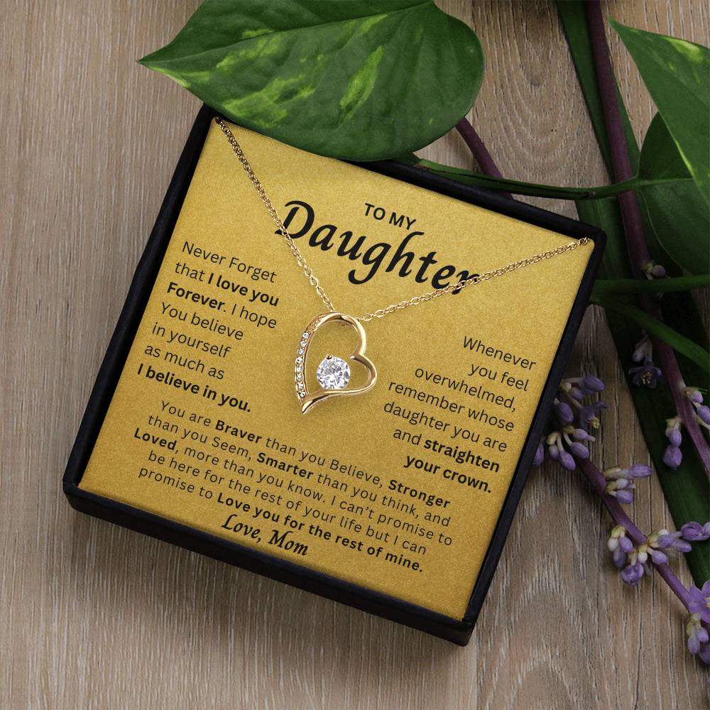 To My Daughter Never Forget How Much I Love You From Mom Forever Love  Pendant Necklace