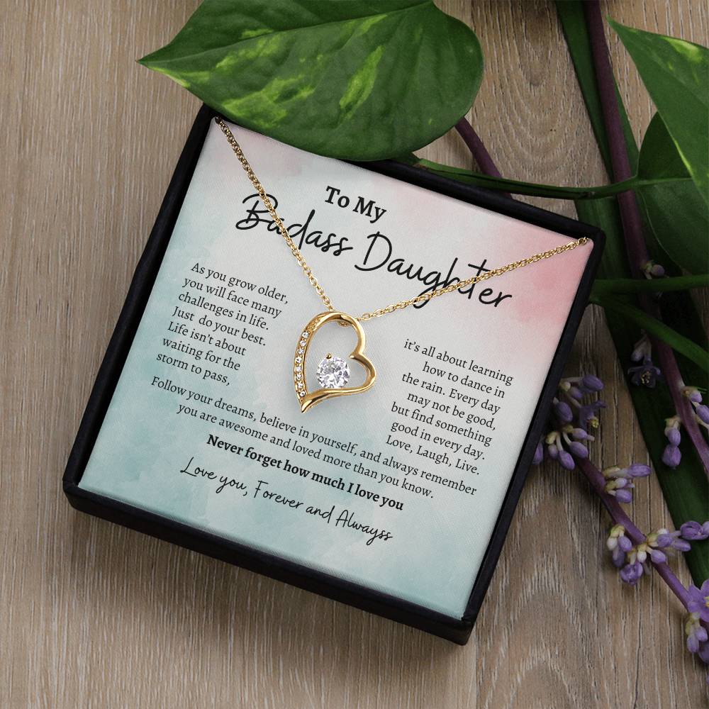 To My Badass Daughter | Forever Love Necklace -3p