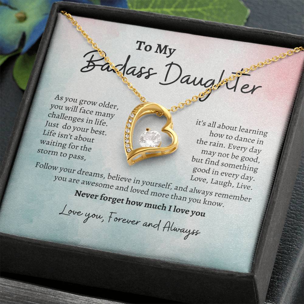 To My Badass Daughter | Forever Love Necklace -3p