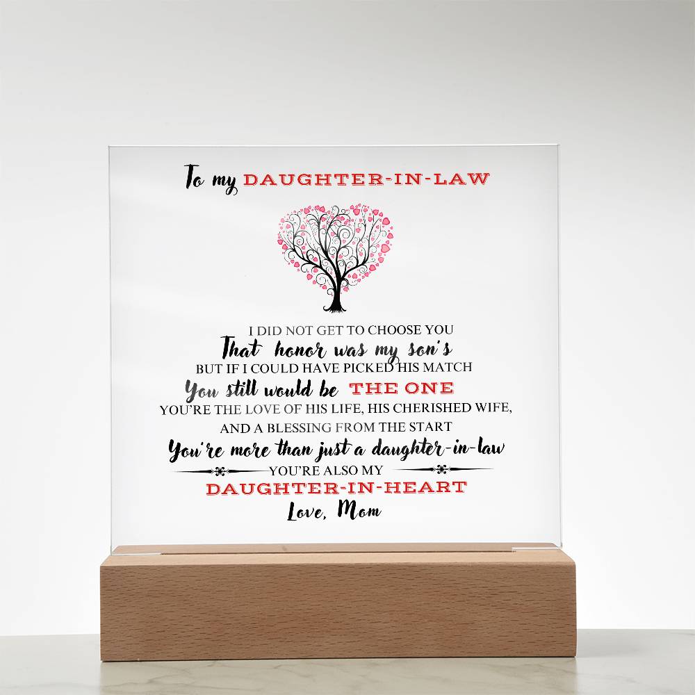 Daughter-in-law  |  A blessing from the start  |  Square Acrylic Plaque