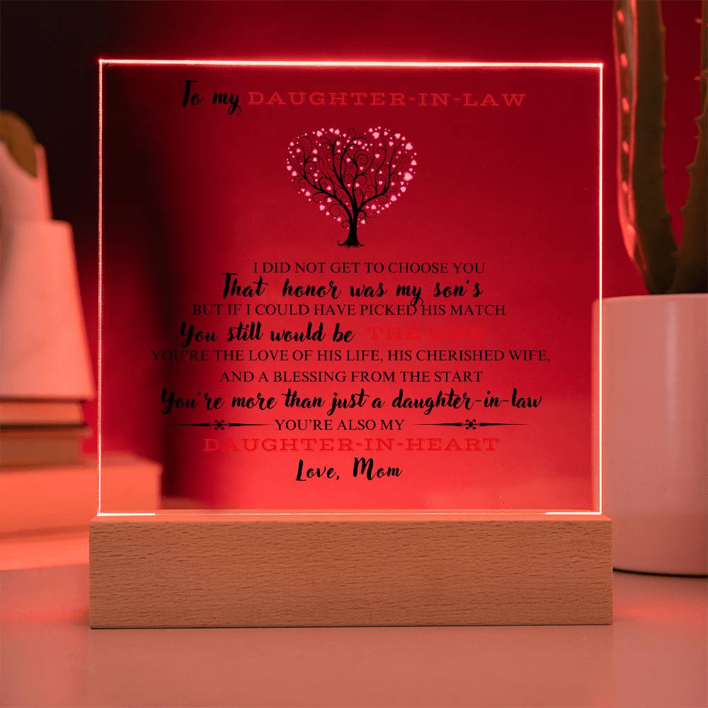 Daughter-in-law  |  A blessing from the start  |  Square Acrylic Plaque