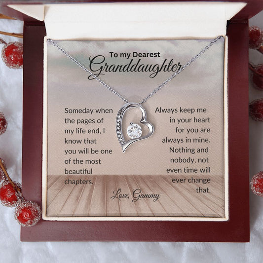 To My Granddaughter | Always In My Heart |  Forever Love Necklace.