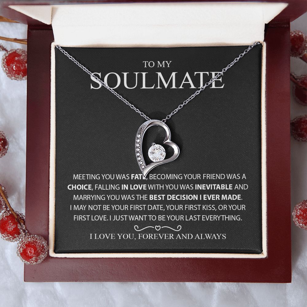 To My Soulmate | Meeting You Was Fate | Forever Love Necklace
