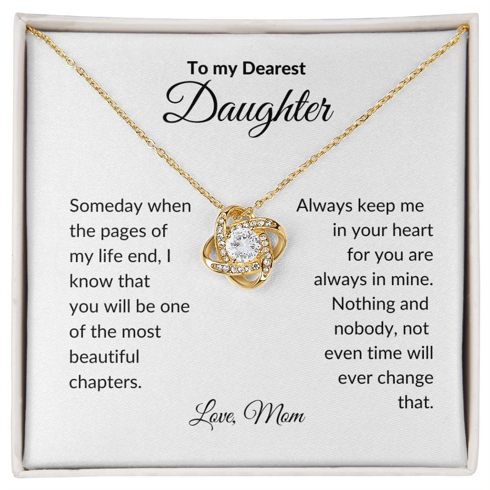 To My Dearest Daughter | You Are Always In My Heart | Love Knot Necklace