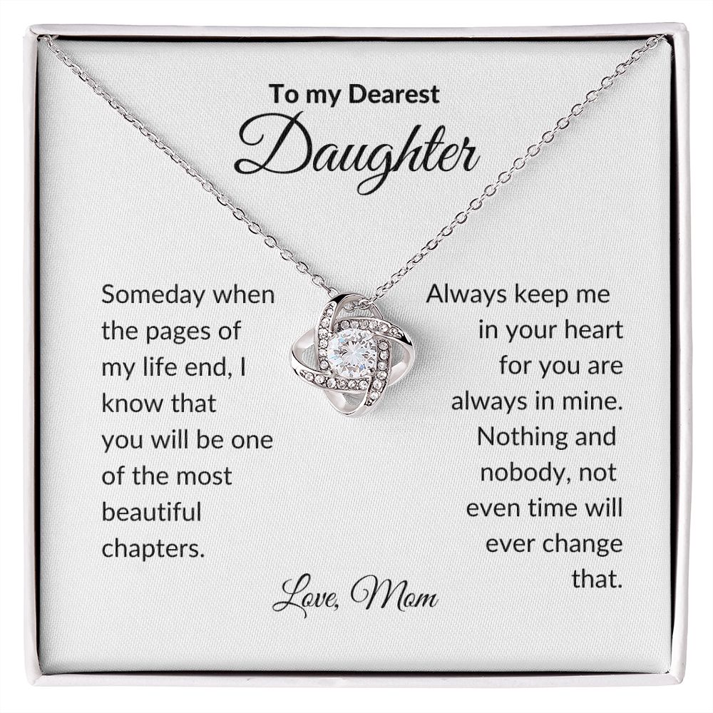 To My Dearest Daughter | You Are Always In My Heart | Love Knot Necklace