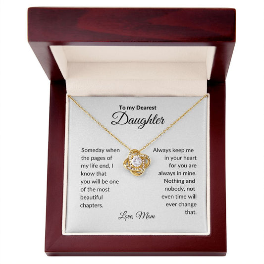 To My Dearest Daughter | You Are Always In My Heart | Love Knot Necklace