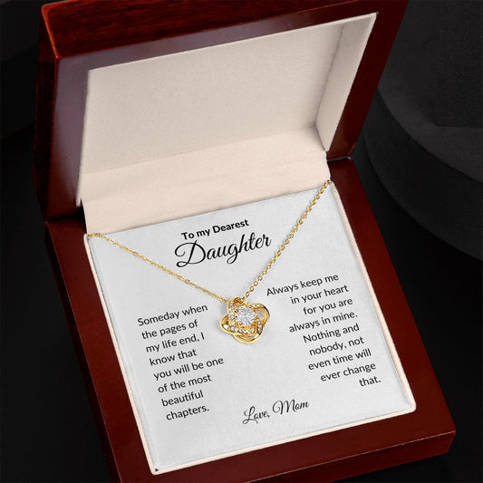 To My Daughter | Always Keep Me In Your Heart | Love Knot Necklace.