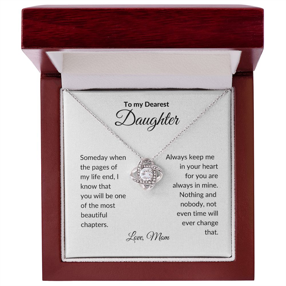 To My Dearest Daughter | You Are Always In My Heart | Love Knot Necklace