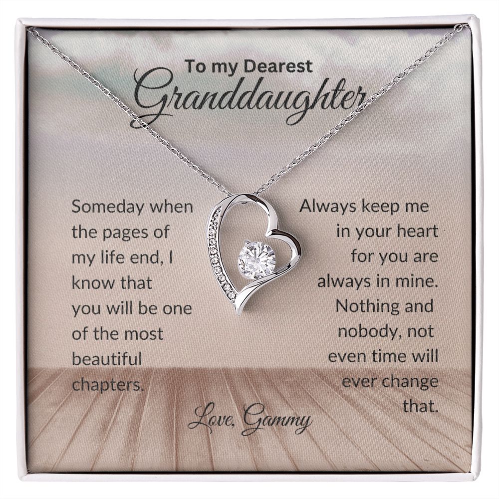To My Granddaughter | Always In My Heart |  Forever Love Necklace.