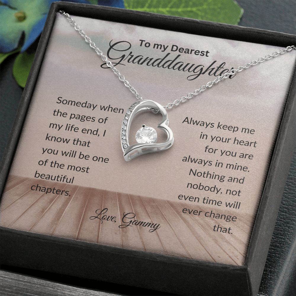 To My Granddaughter | Always In My Heart |  Forever Love Necklace.