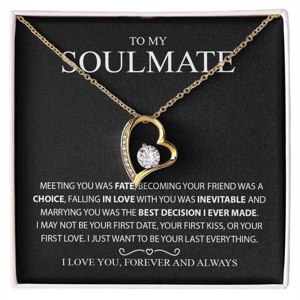 To My Soulmate | Meeting You Was Fate | Forever Love Necklace